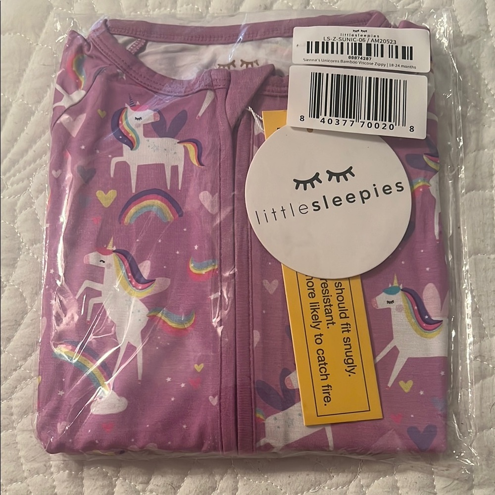 Little Sleepies Magical Unicorn Pajamas in Lavender